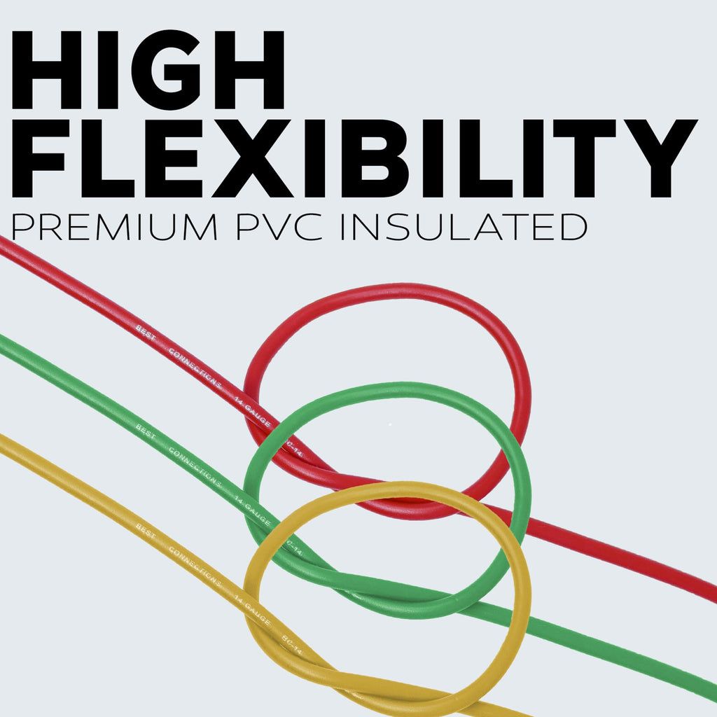 BEST CONNECTIONS Automotive Primary Wire - 100ft (Various Color Options) | Ideal for Trailer, Speaker, and Lighting Circuits | Durable Primary/Remote, Power/Ground Electrical Wiring (14 Gauge, Red)