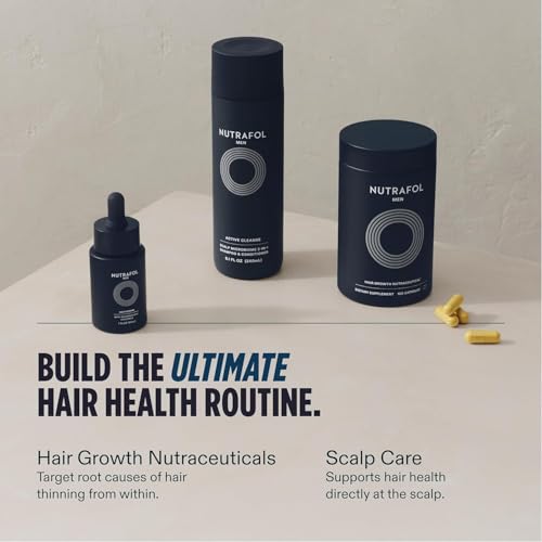 Nutrafol Men Hair Growth Supplements, Ages 18-49, 1-Month Bottle | #1 Dermatologist-Recommended Hair Growth Supplement Brand, Clinically Tested for Visibly Thicker Hair and Scalp Coverage