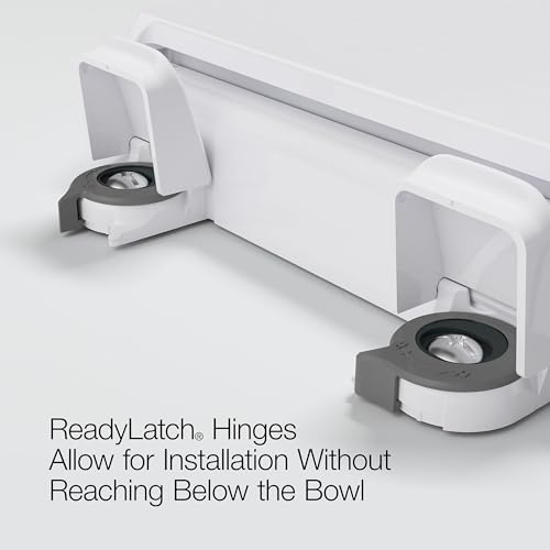 KOHLER Cachet ReadyLatch Elongated Slow Close Toilet Seat, White | 4636-RL-0, Quiet Lid, Contoured Grip-Tight Bumpers Installation Hardware, Apartment Essentials