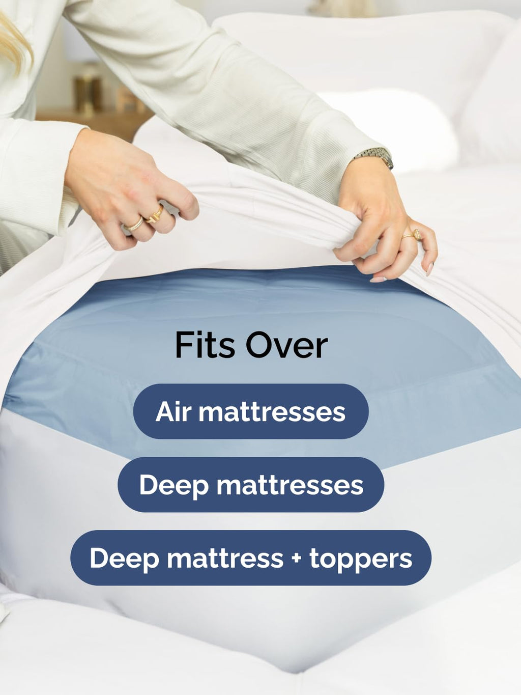 CGK Extra Deep Queen Single Fitted Sheet Only - White | Easily Fits 18 inch to 24 inch Mattress, Soft, Wrinkle Free, Breathable & Comfy, Extra Deep Pockets Hotel Luxury Fitted Sheet