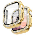 Surace Bling Case with Screen Protector for Apple Watch Series 6/5/4 40mm | Crystals Diamond Protective Face Cover Bumper with Tempered Glass Apple Watch Case, Sensitive Touch, Gold