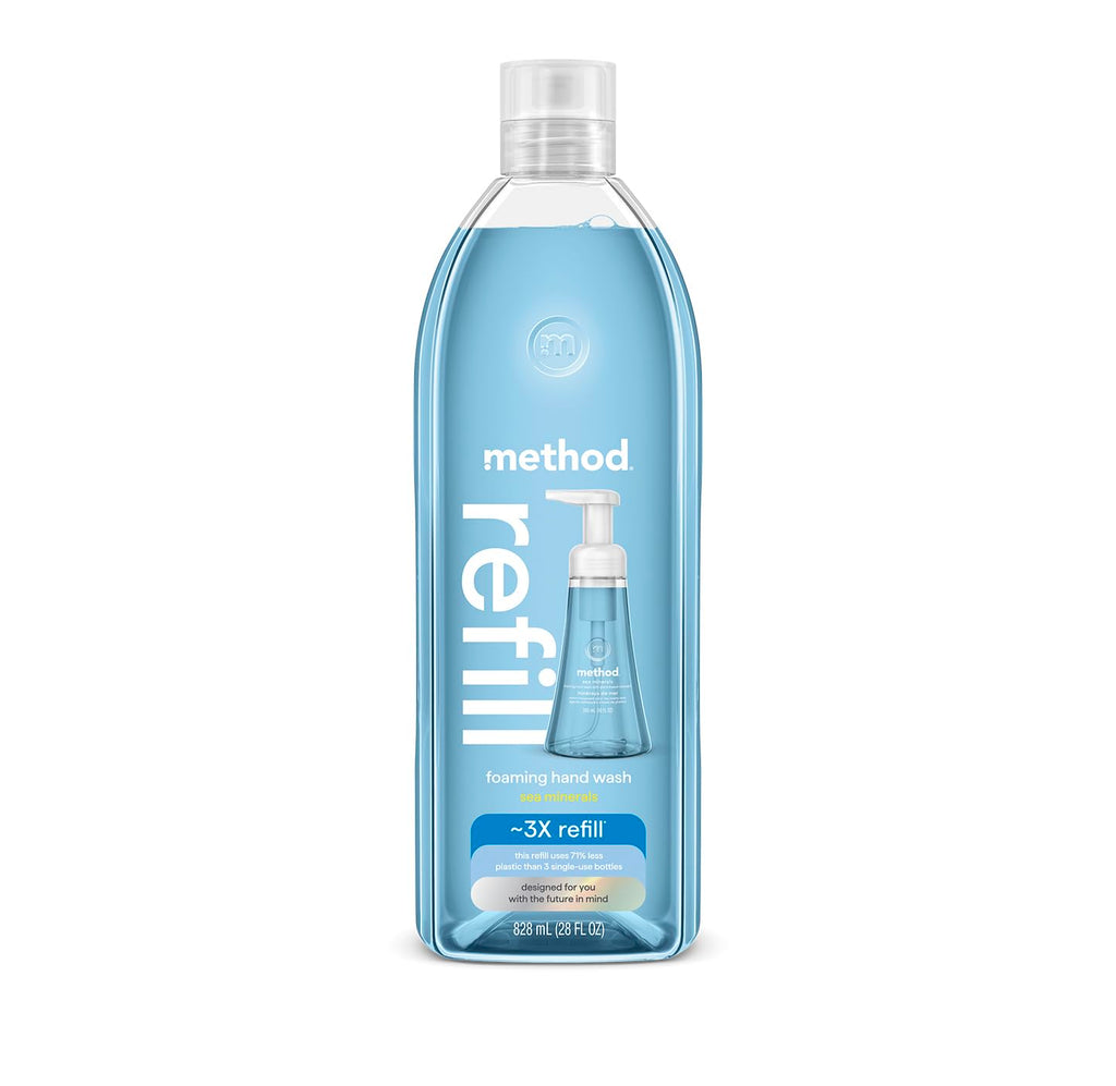 method Foaming Hand Wash Refill, Sea Minerals, 28 fl oz | Refills Up to 3X, Hydrates & Softens Skin, Designed for Gentle Everyday Cleansing, With Notes of Bergamot, Lemon & Rosemary
