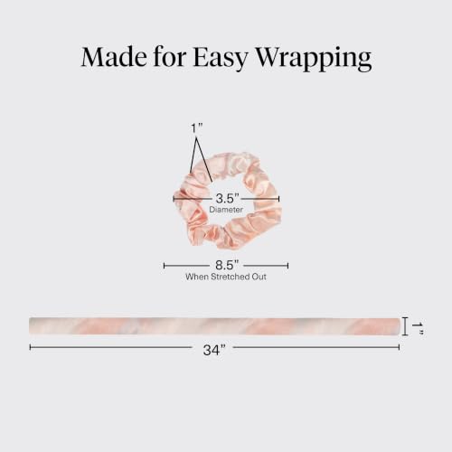 Kitsch Satin Heatless Curls Overnight Set - Sunset Tie Dye | No Heat Damage Overnight Curls | Comfortable Frizz Free Hair Curlers To Sleep In with 34" Hair Waver & 2 Satin Scrunchies