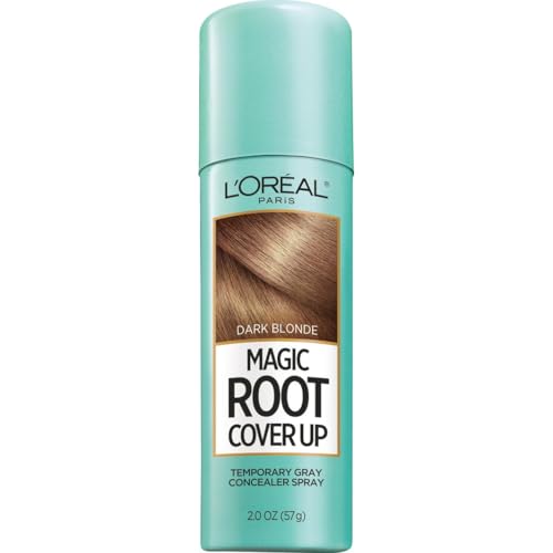 L'Oreal Paris Magic Root Gray Hair Cover Up, Dark Blonde, 2 oz | 100% Gray Hair Coverage with Buildable, Lightweight, and Transfer-Resistant Spray, Temporary Formula, Ammonia-Free