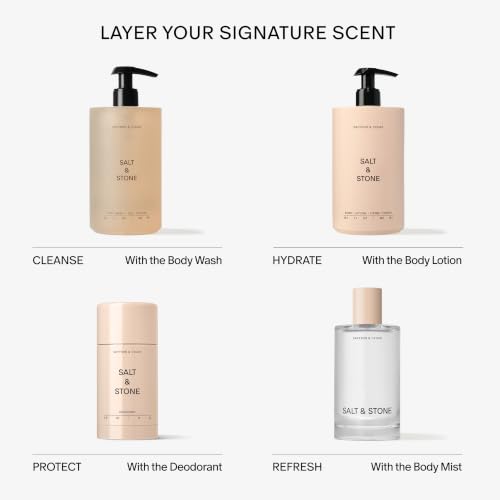 Salt & Stone Hair & Body Mist for Women & Men, Saffron & Cedar 3.4 fl oz | Lightweight Mist, Sweet & Ambery Scented Body Spray, Gender Neutral Fragrance with Glycerin & Red Algae, Vegan, Paraben-Free