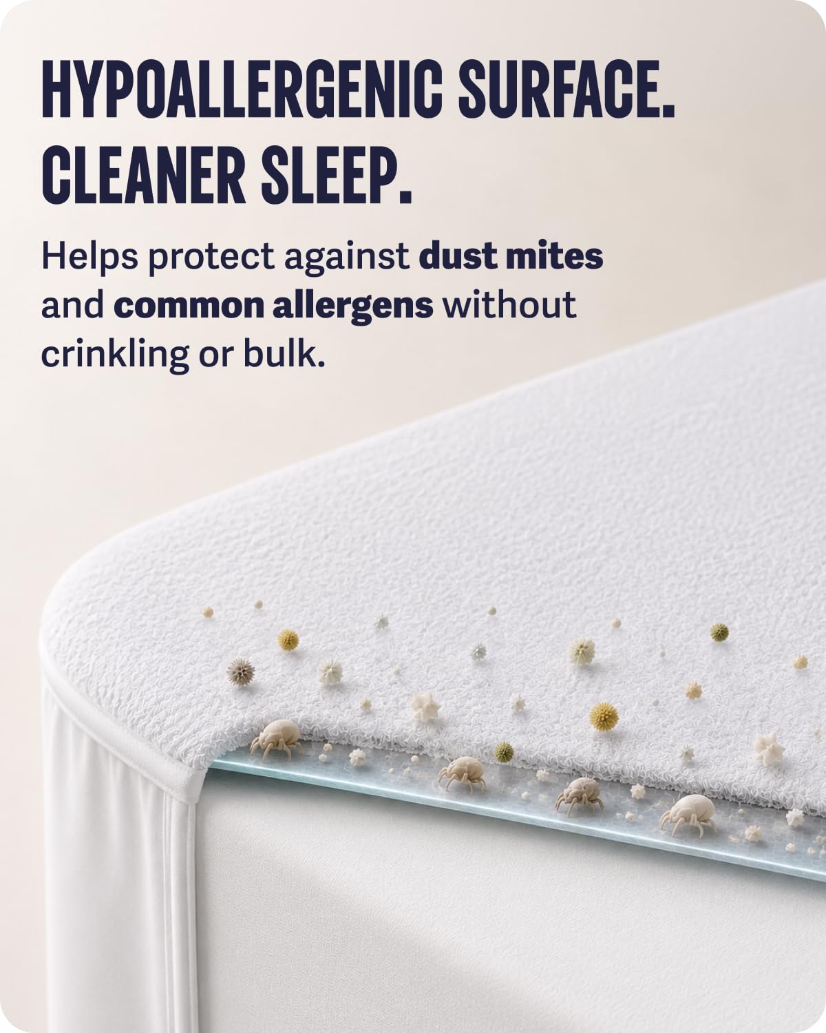SafeRest Waterproof Queen Size Mattress Protector | Fitted with Stretchable Pockets, Machine Washable, Cotton Blend Mattress Cover for Bed