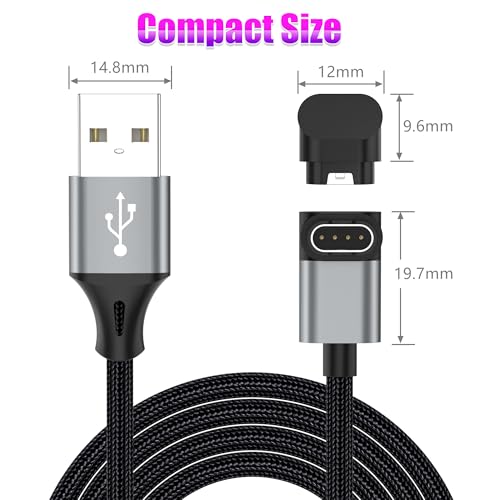 AGVEE 2 Pack 3.3ft Charger for Garmin Watch, L-Shape Charging Cable | For Approach, BarkLimiter, D2, Enduro, Epix, Fenix, Forerunner, Instinct, Quatix, Tactix, Venu, Vivoactive, Vivomove