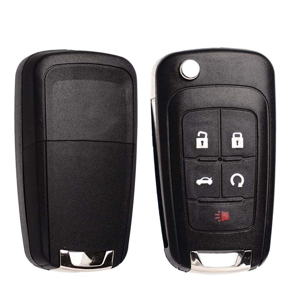 MechanMagic Flip Key Fob Replacement Fits for Chevy Equinox Camaro 2010-2019 Cruze Malibu Impala Sonic GMC Terrain Buick Lacrosse Regal Verano Encore Keyless Entry Remote Control 2 Sets