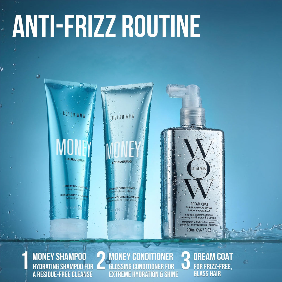 COLOR WOW Dream Coat – Anti-Humidity Frizz Control Spray for Glass Hair | Anti-frizz treatment and humidity-proofing spray delivers glassy-smooth, frizz-free hair. Heat activated, lasts 3-4 shampoos.