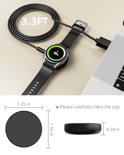 2 Pack for Samsung Galaxy Watch Charger Compatible with Watch 8/8 Classic | for Samsung Watch Ultra/7/6/6 Classic/5/5 Pro/4/4 Classic/3/Active/FE USB A Parallel Cables Magnetic (Not for 9/Ultra 2)
