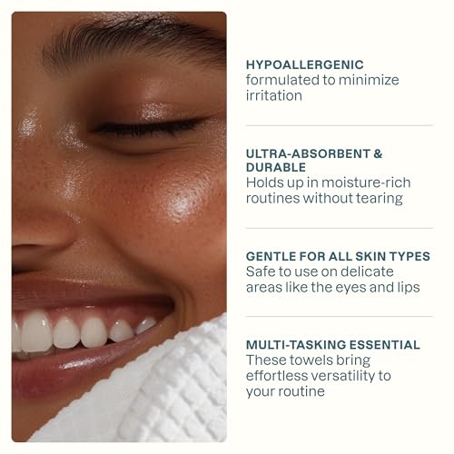 Cliganic Face Towels XL, Disposable Makeup Remover, Soft Dry Wipes, 50 ct | Ultra-Absorbent, Gentle Facial Cloths for All Skin Types, Hypoallergenic, Lint-Free Cleansing, Pamper Your Face, Feel Fresh