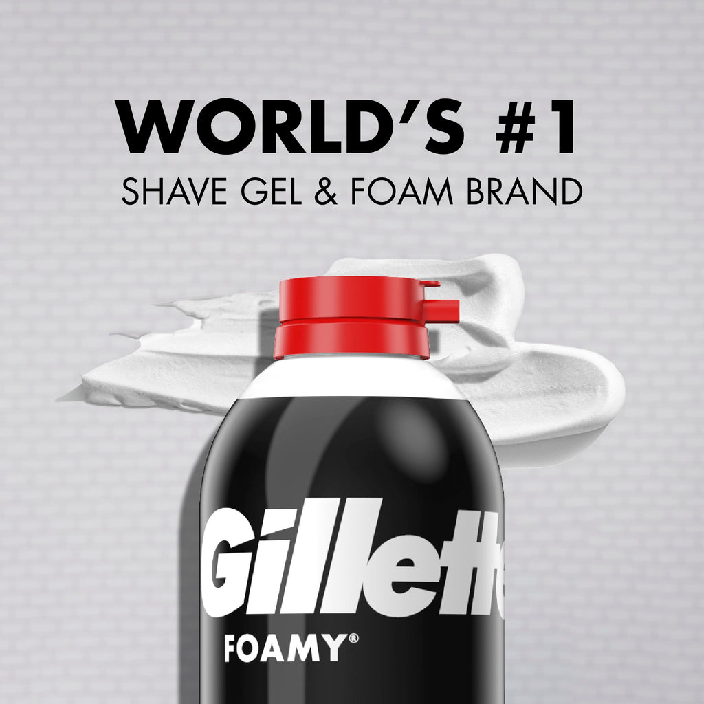 Gillette Foamy Classic Shave Foam for Men, Protection Against Shaving Irritation, Quick and Smooth Shave, shaving cream, 14.9 Oz