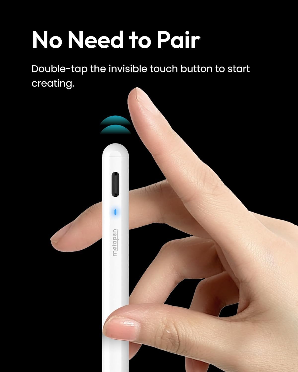 Metapen A8 Stylus Pen for iPad 2018-2026,Magnetic Attach & Palm Rejection | 4 Min Fast Charging Metal Barrel Apple Pencil,Reliable Precision & Smooth Writing Pen for iPad 6th-11th Gen Pro Air Mini