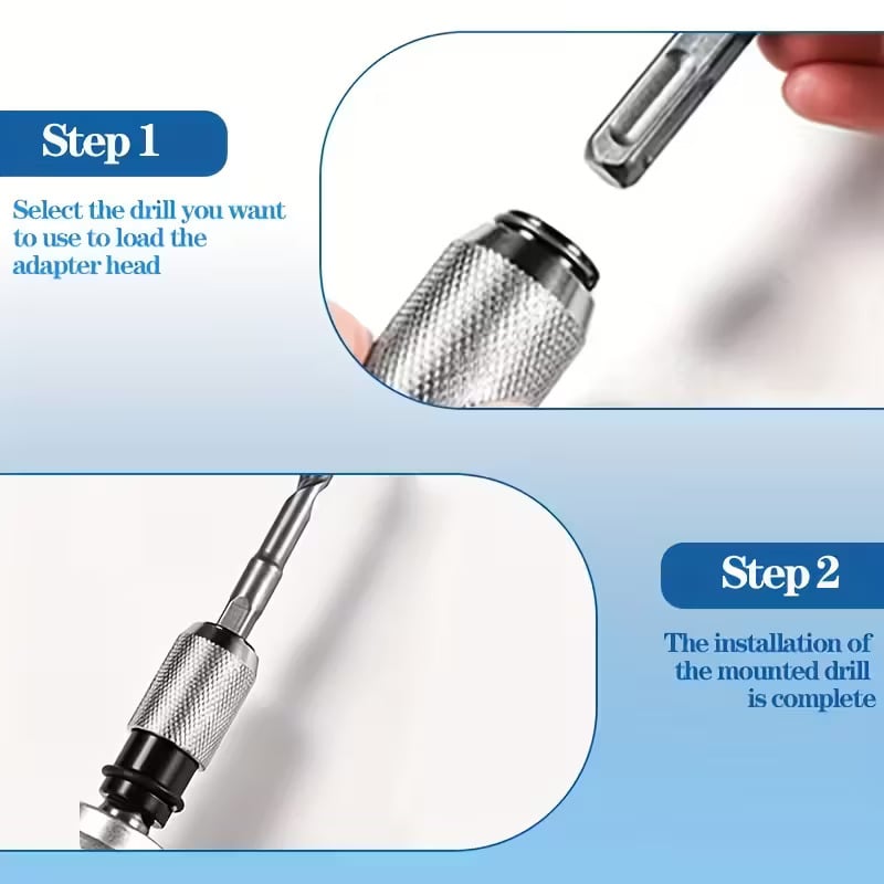 ⏰Last Day Promotion 50% OFF🛠️❤️‍🔥Rotary Hammer Adapter with Impact Drill Bits Set🔥🔥