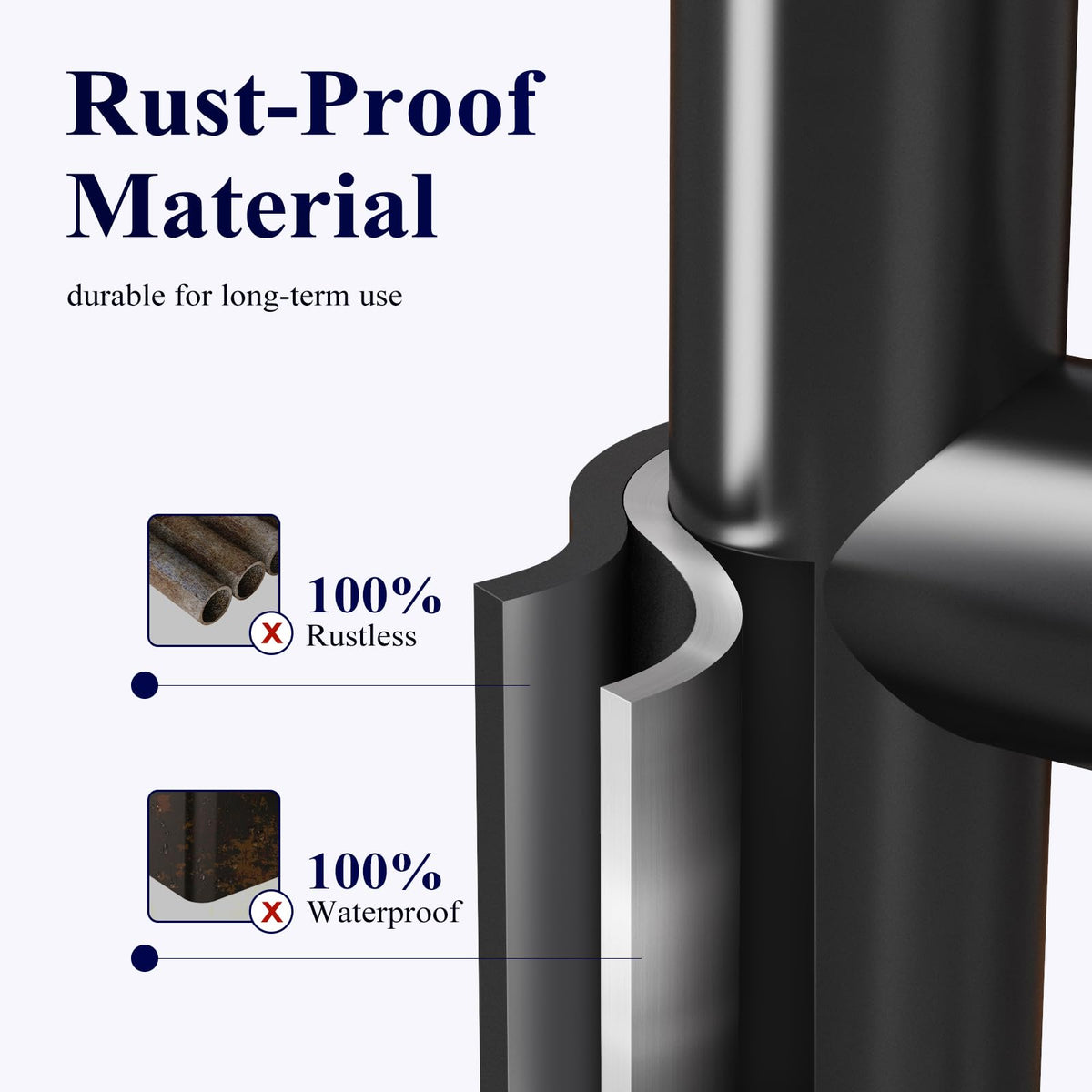 Kitsure Metal Toilet Paper Holder Free Standing, Medium, Black
