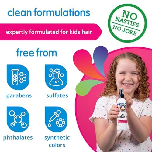 SO COZY Kids Curl Leave In Conditioner + Therapy Spray, 8 Fl Oz | Helps Detangle, Soften & Smooth Curls with Keratin, Vitamin B5, Olive Oil & Jojoba Oil, Paraben & Sulfate-Free