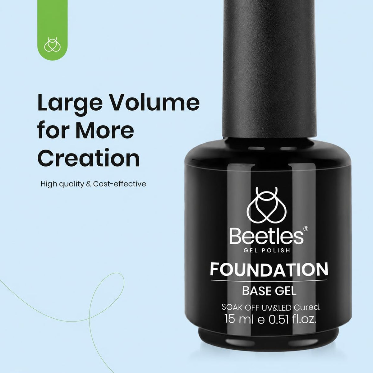 Beetles Builder Gel for Nails with Gel Base and Top Coat Set 3Pcs | 3-Step Clear Builder Nail System for Nail Overlay, Strengthening and Apex Building, UV Lamp Cured