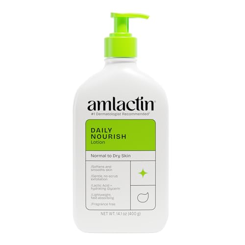Amlactin Daily Nourish Body Lotion, 12% Lactic Acid, 14.1 oz | 12% lactic acid body lotion exfoliates and moisturizes dry skin to help reveal softer, smoother daily hydration.