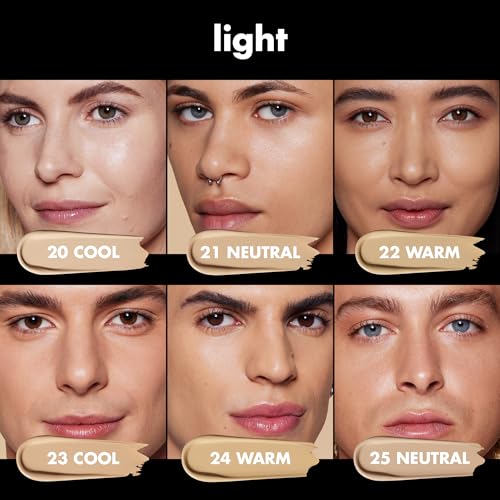 e.l.f. Soft Glam Satin Foundation, Medium Coverage, 25 Light Neutral | Satin Finish, Long-Lasting Wear, Hydrating Hyaluronic Acid & Hibiscus Complex, Blurs Pores, Lightweight, Vegan & Cruelty-Free