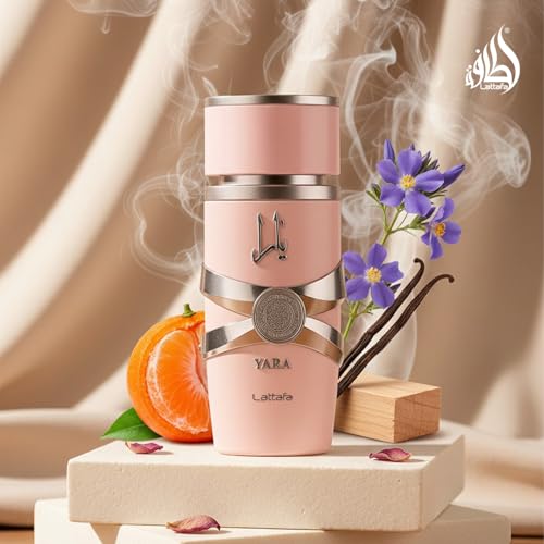 Lattafa Yara - Vanilla, Gourmand, Fruity, Floral - Eau de Parfum Long-Lasting Fragrance for Women, 3.40 Ounce / 100 ml
