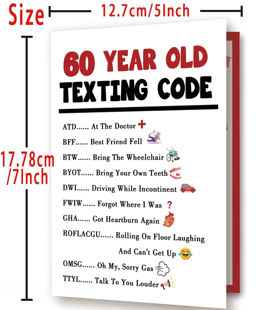 Funny 60th Birthday Card Gift Decorations for Women Men Him Her