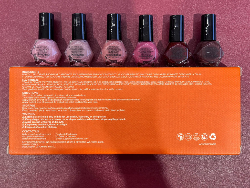 modelones Jelly Nail Polish, 6 Colors Quick Dry Nude Pink Nail Polish Set | Air Dry Nail Polish, No UV Lamp Needed, User-Friendly Red Brown Polish Kit, Nail Art Home Salon, Gift for Women