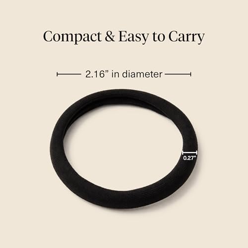 Kitsch Elastic Hair Ties No Damage | Stretchable Hair Bands - Black, 12pcs | Strong All-Day Hold Hair, Rubber Bands For Hair, Ponytail Holders | Hair Accessories for Everyday Use