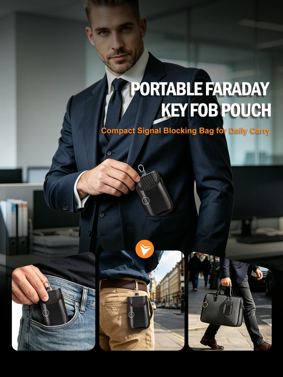 Punwocy Faraday Pouch for Key Fob, Faraday Bag for Car Keys, 2 Pack | Dual-Layer Signal Blocking: Helps block key fob signals to reduce relay-attack risk. Fits most car key fobs at home or away.