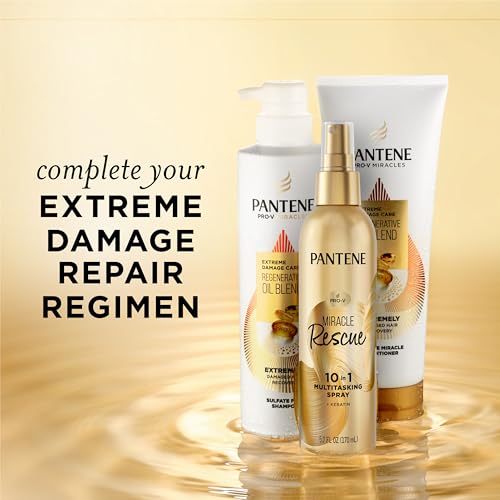 Pantene Miracle Rescue 10-in-1 Multitasking Spray, Heat Protection, 5.7 oz | Detangles, Repairs Damaged, Dry Hair, Improves Shine, Leave-In Conditioning Treatment with Keratin and Pro-Vitamin B5