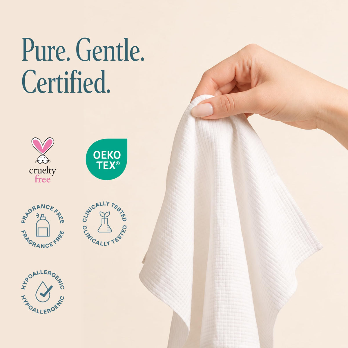Cliganic Face Towels XL, Disposable Makeup Remover, Soft Dry Wipes, 50 ct | Ultra-Absorbent, Gentle Facial Cloths for All Skin Types, Hypoallergenic, Lint-Free Cleansing, Pamper Your Face, Feel Fresh