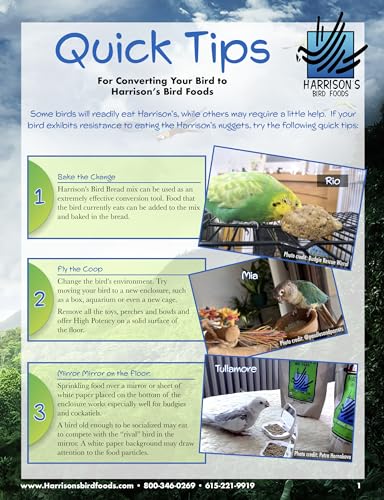 Harrison's Bird Foods High Potency, Certified Organic Diet 1lb | Vet Developed Non-Gmo For Conversion, Breeding, Weaning Or Special Needs. Canaries, Finches, Budgies And Other Small Parrots