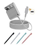 DS Lite Charger Kit Compatible with DS Lite 100-240V Wall Plug Adapter with 4 Stylus Pen for DS Lite
