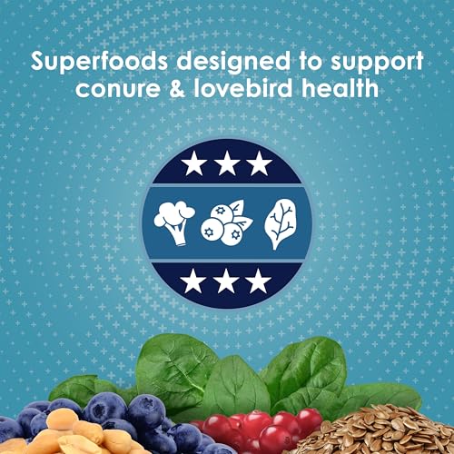 Kaytee Forti-Diet Pro Health Nourish+Protect Conure & Lovebird Food, 4 lb | Balanced digestion. Conure food with prebiotics and probiotics. Parrot food, antioxidants, omega-3s