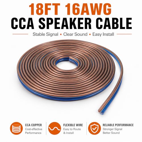 4 Gauge Amp Wire Kit, 4 CCA AWG Amplifier Wiring Kit for Subwoofer Speaker | Car Audio Amp Install Kit with 20ft Power Ground Battery Cable, RCA Cables, Fuse Holder, Speaker Wire, Turn On Wire