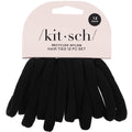 Kitsch Elastic Hair Ties No Damage | Stretchable Hair Bands - Black, 12pcs | Strong All-Day Hold Hair, Rubber Bands For Hair, Ponytail Holders | Hair Accessories for Everyday Use
