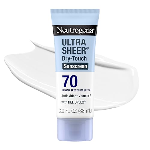 Neutrogena Ultra Sheer Dry Touch Sunscreen Lotion, SPF 70, 3 fl. oz | Broad Spectrum for UVA/UVB Protection, Lightweight, Water-Resistant up to 80 Minutes, Oxybenzone-Free