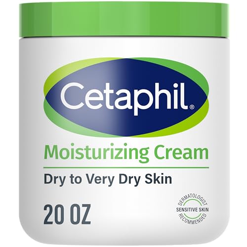 Cetaphil Moisturizing Cream, Face & Body Lotion Dry Sensitive Skin, 20oz | Fragrance-Free, Non-Comedogenic, Non-Greasy, Hydrates Very Dry Sensitive Skin, Dermatologist Recommended, 20 Oz Value Size
