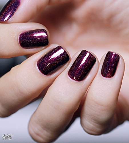 ILNP Black Orchid - Deep Burgundy Holographic Nail Polish, Long Lasting Non Gel, Chip Resistant, Non-Toxic, Vegan, Cruelty Free