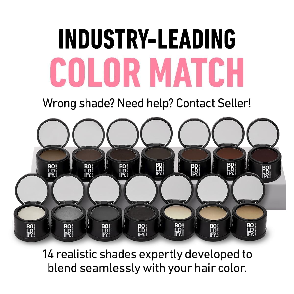 Boldify Hairline Powder, Root Touch Up Hair Color Dark Brown 4g | Instantly Fills Thinning Hair & Sparse Hairlines - Root Cover Up for Gray Hair - Water-Resistant, Sweat-Proof 24-Hour Wear