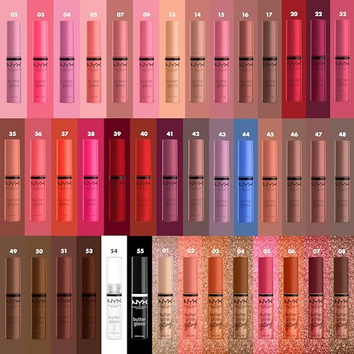 NYX PROFESSIONAL MAKEUP Butter Gloss, Non-Sticky Lip Gloss - Sugar Glass ,Clear