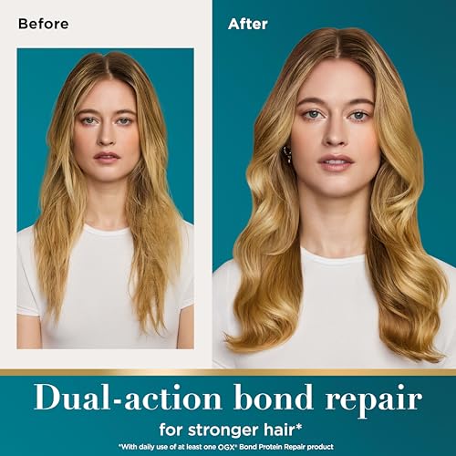 OGX Bond Protein Repair 450°F Heat Protect Spray, 6.5 fl. oz | Weightless Repair Mist, Nonstop Damage Protection*, All Hair Types, Heat Spray, Preps Hair for Styling