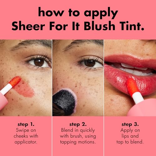 e.l.f. Sheer For It Blush Tint, Cherry Cola | Multi-Use, Long-Lasting Lip & Cheek Makeup, Creates A Natural Flush Finish, Vegan & Cruelty-Free