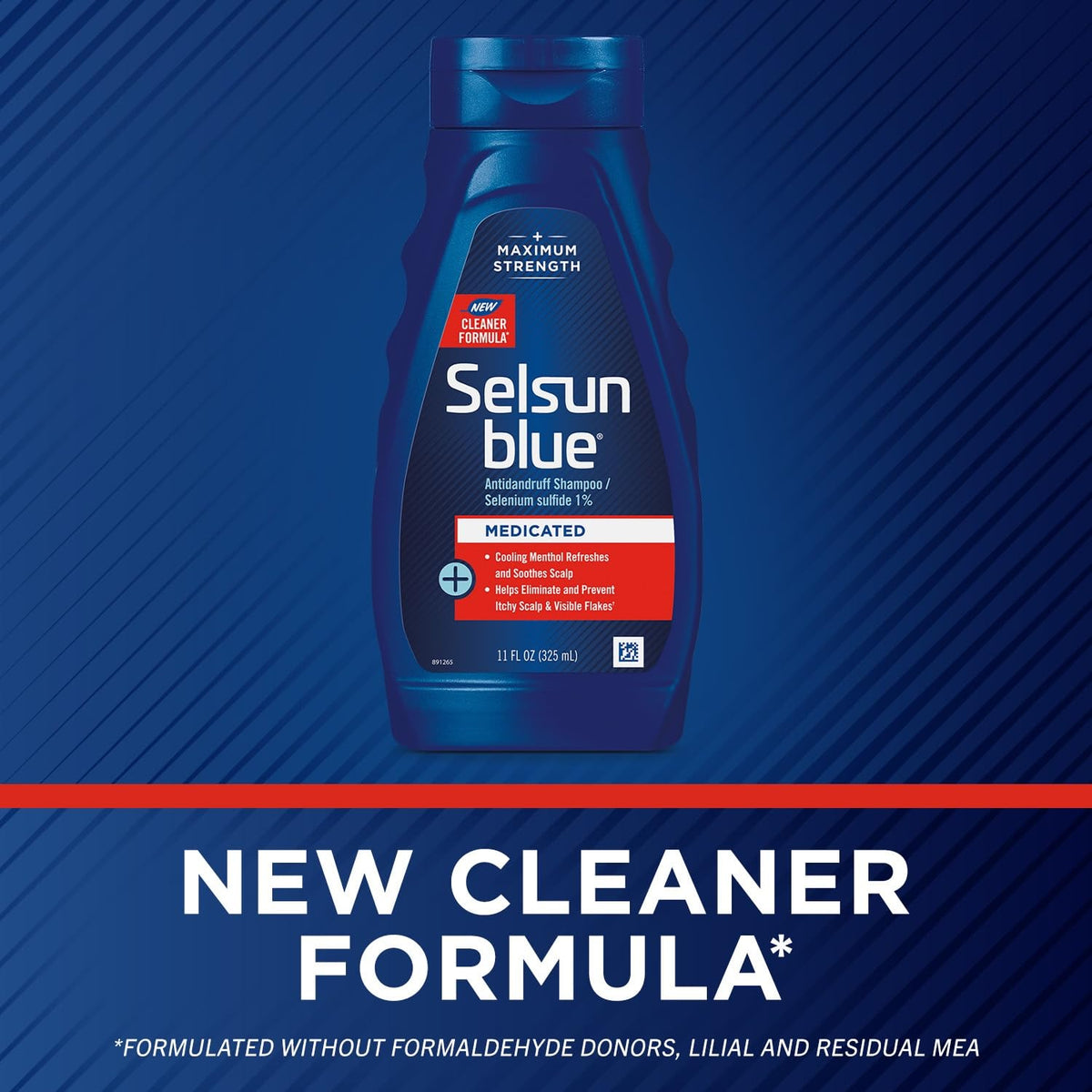 Selsun Blue Medicated Antidandruff Shampoo, 11 fl. oz. | Maximum strength scalp treatment with 1% selenium sulfide, itchy scalp relief, for soft and silky hair
