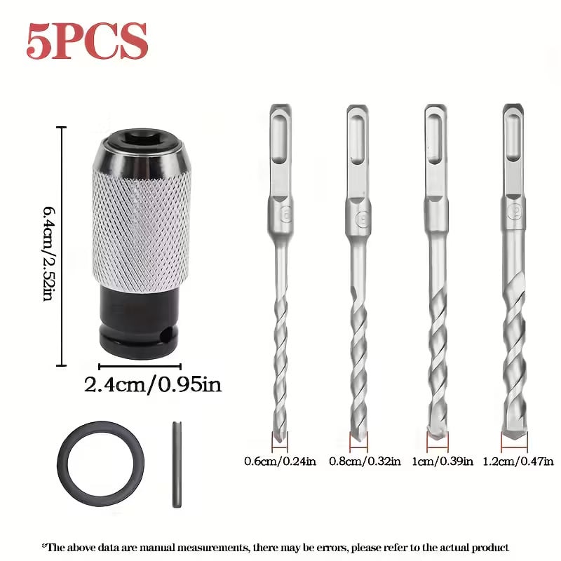 ⏰Last Day Promotion 50% OFF🛠️❤️‍🔥Rotary Hammer Adapter with Impact Drill Bits Set🔥🔥