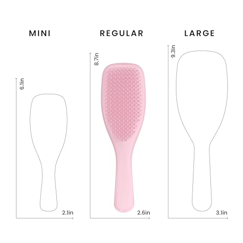 Tangle Teezer Ultimate Detangler Brush, Straight to Wavy, Millennial Pink | Patented two-tier, regular-flex teeth reduce breakage & split ends on wet or dry hair; Shower-friendly hairbrush for all ages