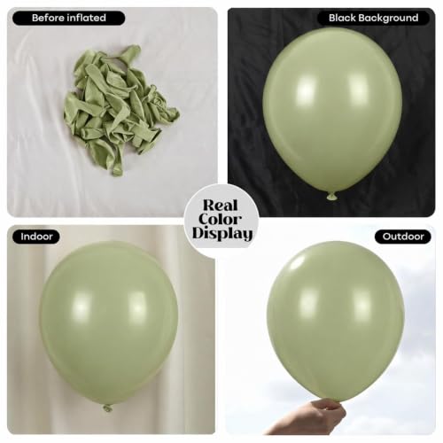 Togvu Sage Green Balloons, 50Pack 12 Inch Light Green Latex Party Balloons | Safari Woodland Forest Baby Shower Wedding Jungle Birthday Party Decorations