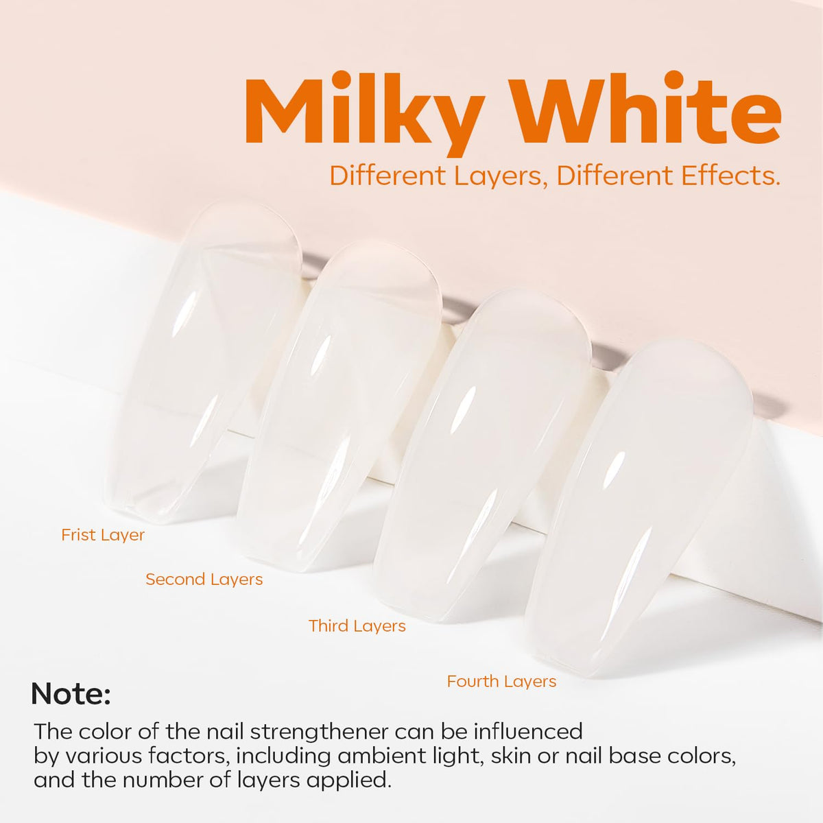 Modelones Nail Strengthener and Growth, Milky White Nail Polish Hardener | Extra Strong and Growth Fall Nail Repair Natural Strengthening Polish Concealer Foundation Nail Stuff Toenails Gifts 15ml