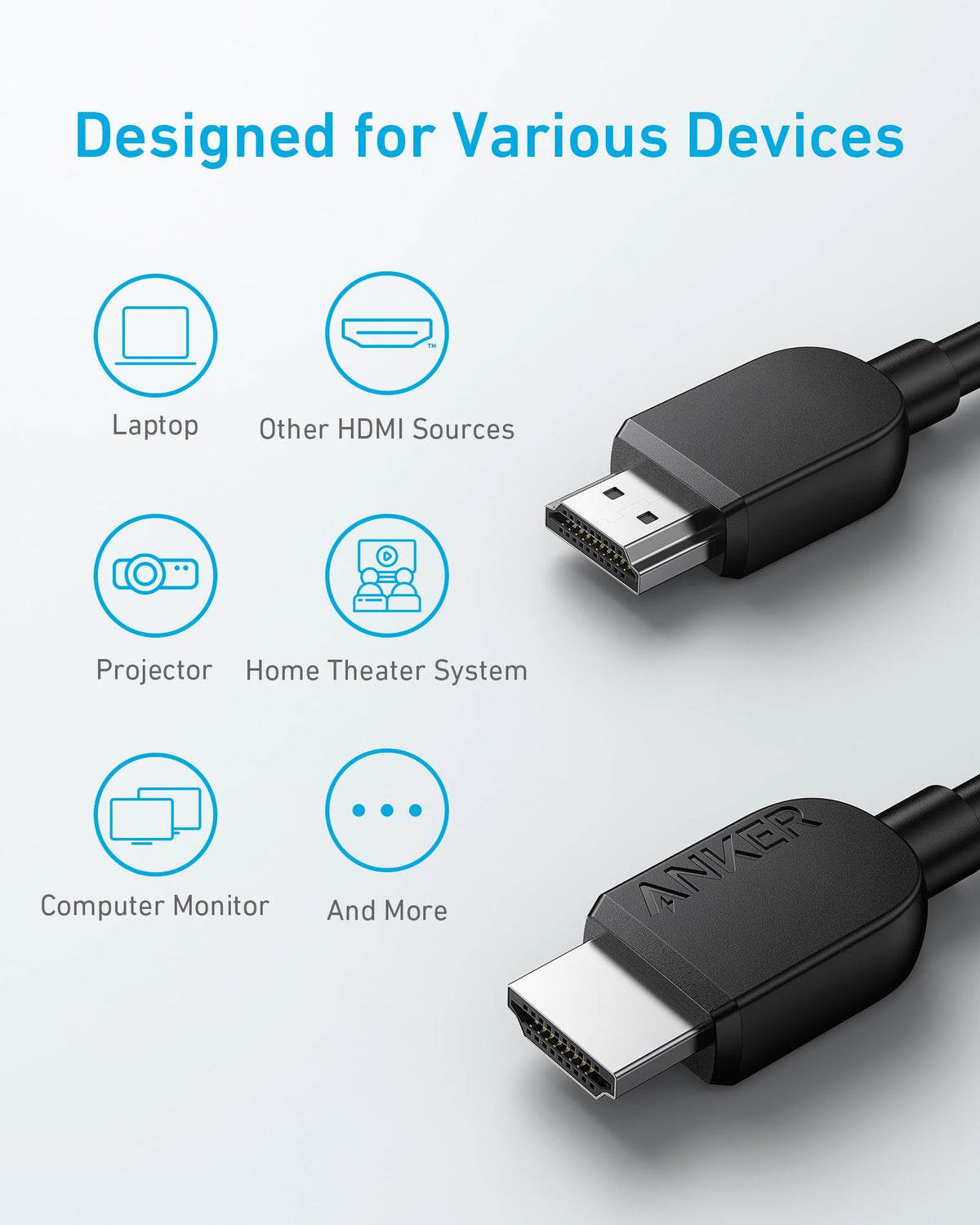 Anker HDMI 2.1 Cable,4K@240Hz HDMI Cord, 48Gbps Certified Ultra High-Speed | 8k HDMI to HDMI Cable, HDCP 2.2&2.3, eARC HDR 10 Dolby Compatible with ps5/Xbox/apple TV/Switch/Mac mini and More, 6FT