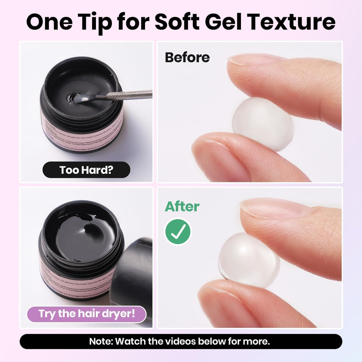 Beetles 3D Gel Nail Art, 30g Clear Solid Builder Nail Gel & Sculpting Pen | 5 in 1 Non-Sticky Hand Sculpting Building 3D Nail, for Beginner DIY UV Nails at Home, Crystal Orb Gifts for Women