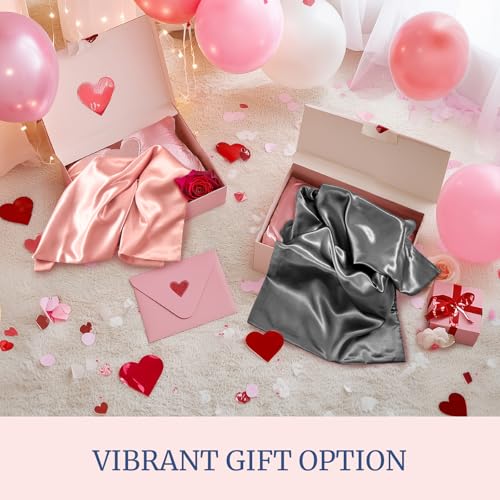 BEDELITE Satin Pillowcases, Queen Size 20x30 Inch, Dark Grey, Set of 2 | Similar to Silk Pillow Cases, Soft and Cooling, Reduces Friction, Gentle on Hair and Skin, Envelope Closure, Women Men Gift